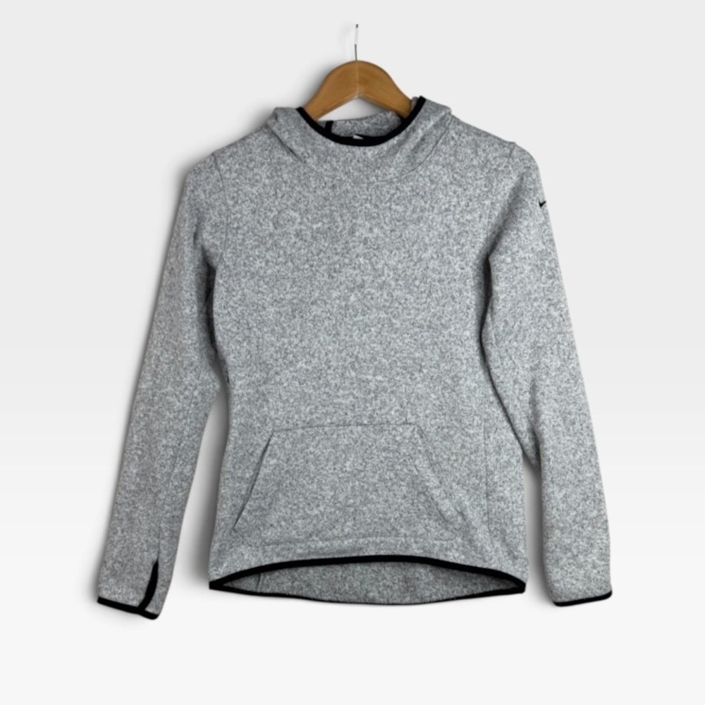 Nike Mens Therma Fit Pullover Hoodie Dri-Fit Gray Size Small Thumb holes